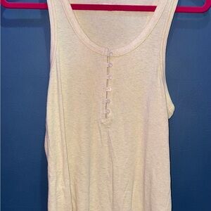Aerie Off-White Buttoned Tank Top